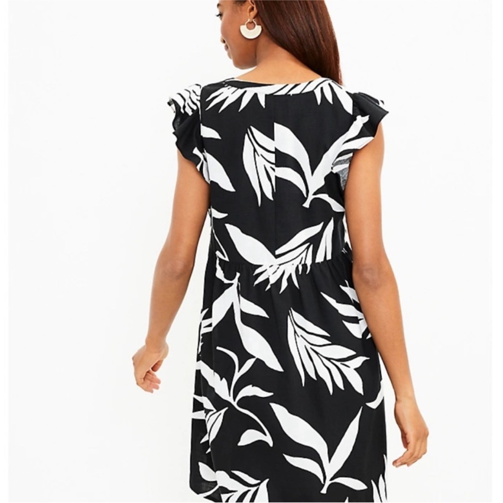 LOFT Black and White Palm Sundress NWT - Picture 3 of 9